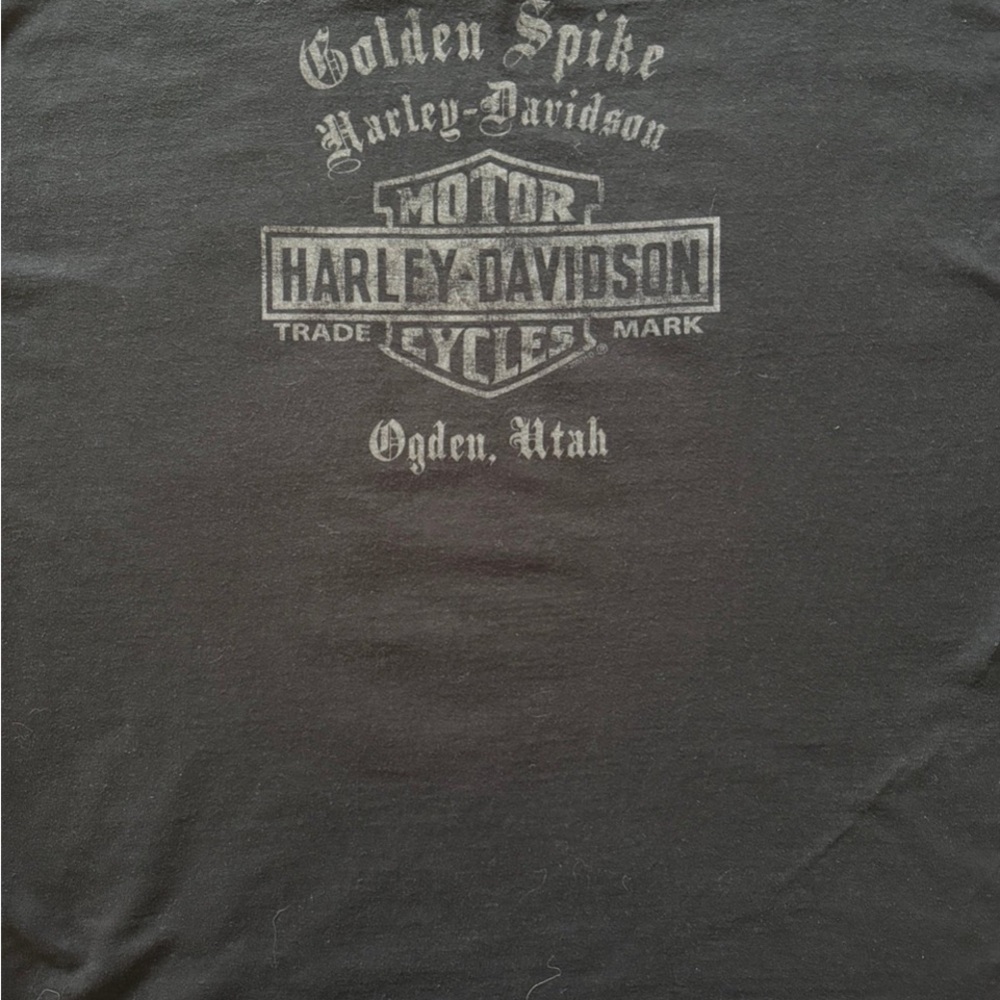 Harley-Davidson Orange and Black Casual Button Down Shirt - Picture 11 of 11